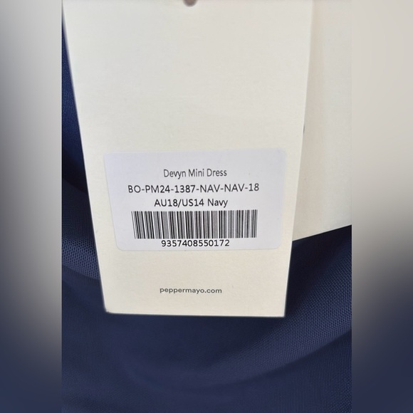 Peppermayo Exclusive - Devyn Mini Dress NWT - Navy , sz : 14 - Picture 11 of 13